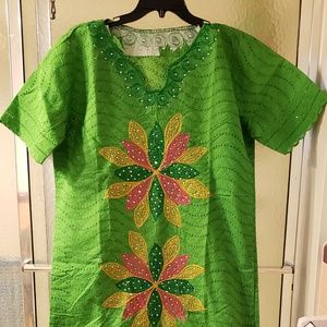 NWOT Greembroidered African Lace; L/XL; Maxi; $100